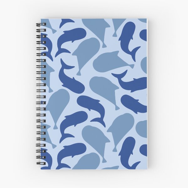 Item preview, Blue Whale Silhouette Nautical Marine Life Pattern designed and sold by MyTutina.