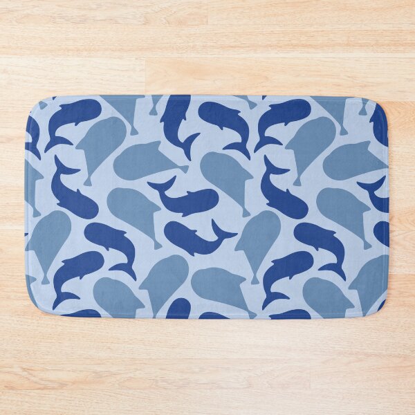 Item preview, Blue Whale Silhouette Nautical Marine Life Pattern designed and sold by MyTutina.