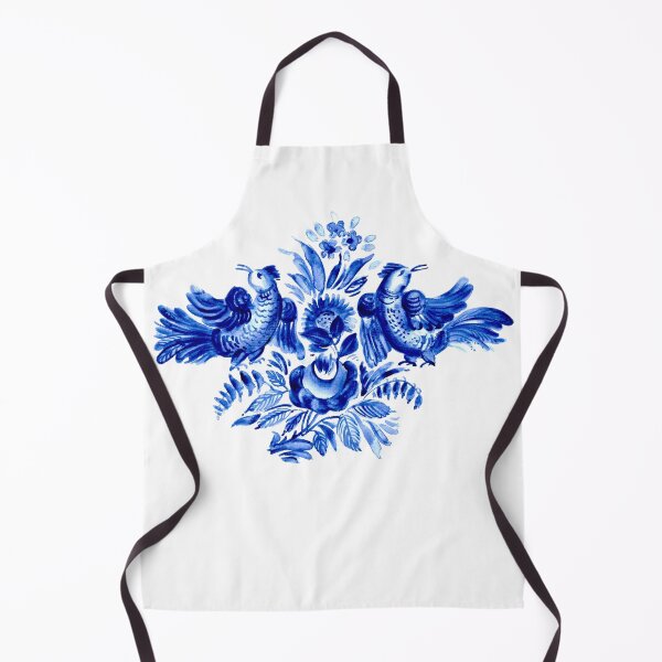 Item preview, Blue floral decor with birds designed and sold by bokasin.