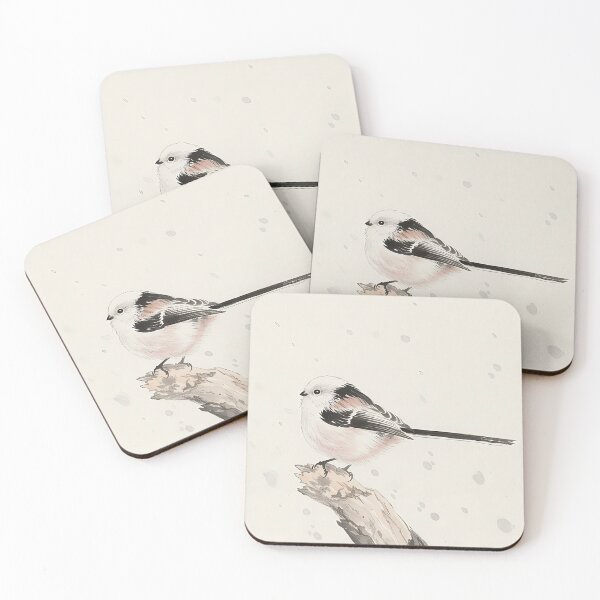 Item preview, Minimal Zen Long Tailed Tit Traditional Ink Wash Bird Art designed and sold by JWSmile.