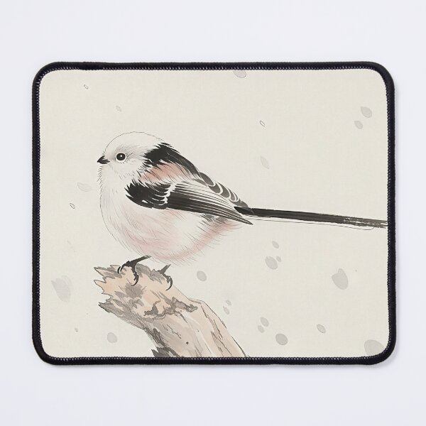 Item preview, Minimal Zen Long Tailed Tit Traditional Ink Wash Bird Art designed and sold by JWSmile.