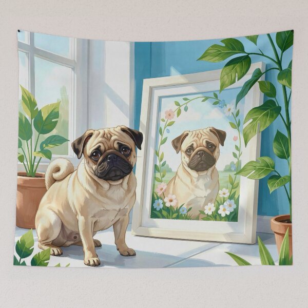 Item preview, Pug in a sunny home designed and sold by Steffani Lehmann.