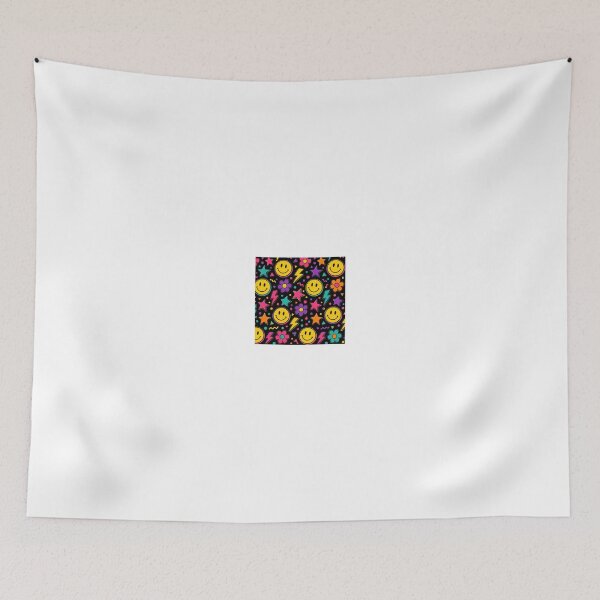 Item preview, Retro Smiley face pattern | Colourful 90s Tee designed and sold by TheGiggleGrid.