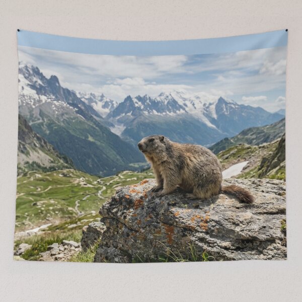 Item preview, Marmot on a mountain rock designed and sold by Malisa345.