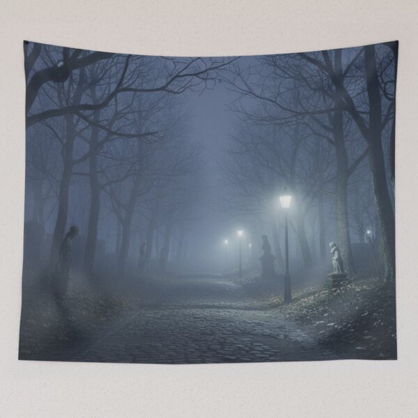 Item preview, Foggy Cobblestone Path Through Haunted Cemetery designed and sold by maplesoulkiller.