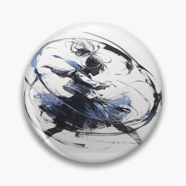 Item preview, Sumi-e Motion Girl – Elegant Ink Abstract Art designed and sold by EchoWave11.