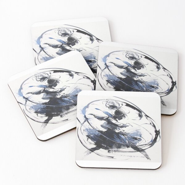 Item preview, Sumi-e Motion Girl – Elegant Ink Abstract Art designed and sold by EchoWave11.