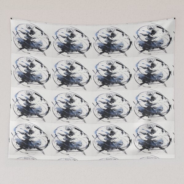 Item preview, Sumi-e Motion Girl – Elegant Ink Abstract Art designed and sold by EchoWave11.