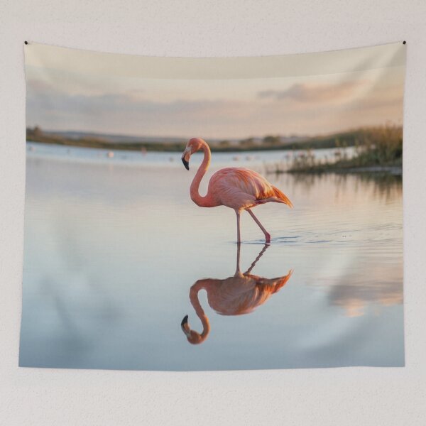 Item preview, Pink flamingo in the mirror-like water designed and sold by Malisa345.