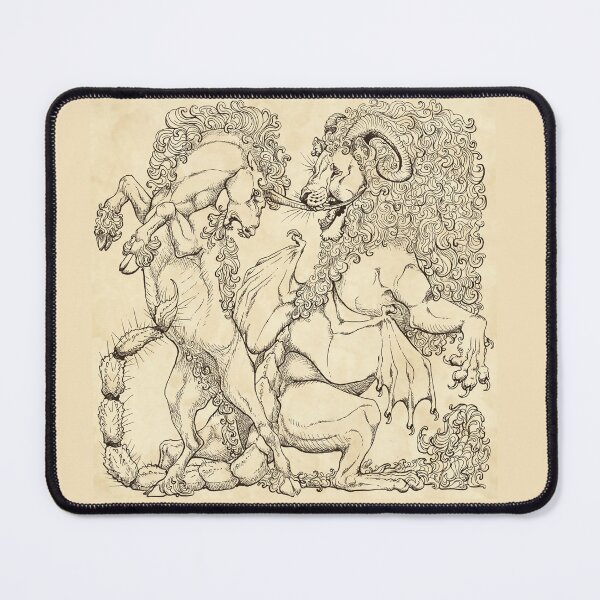 Item preview, Manticore vs Unicorn designed and sold by Duck_in_a_bucket.
