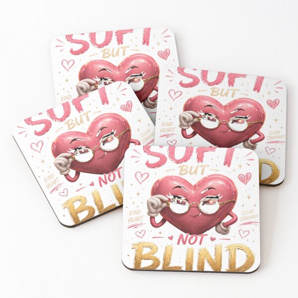 Item preview, Soft But Not Blind Cute Heart With Glasses Relationship Quote Design designed and sold by JagrDesigns.