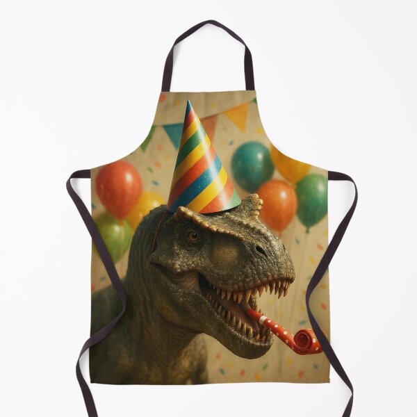 Item preview, Photorealistic T-Rex Birthday Party – Funny Dinosaur Celebration Scene designed and sold by EmeraldeaArt.