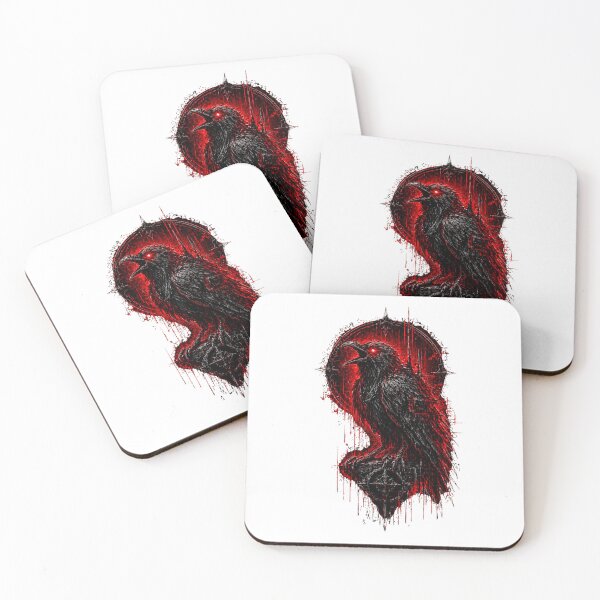 Item preview, Gothic Raven Dark Omen – Red Black Horror Bird Occult Streetwear Design designed and sold by unglaublichGut.