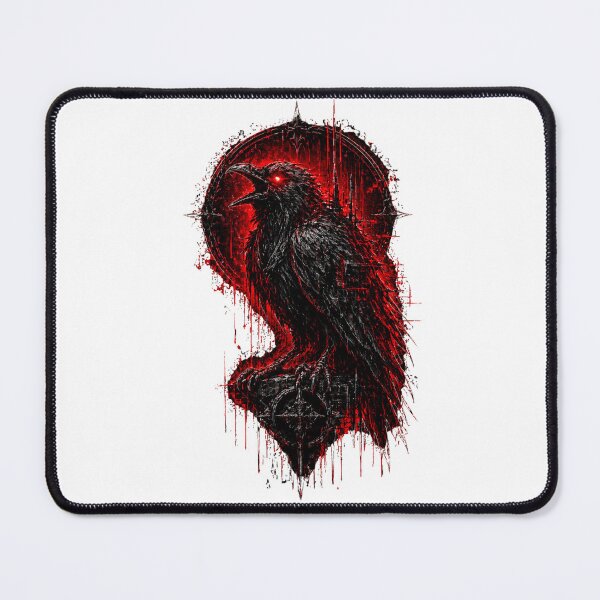 Item preview, Gothic Raven Dark Omen – Red Black Horror Bird Occult Streetwear Design designed and sold by unglaublichGut.