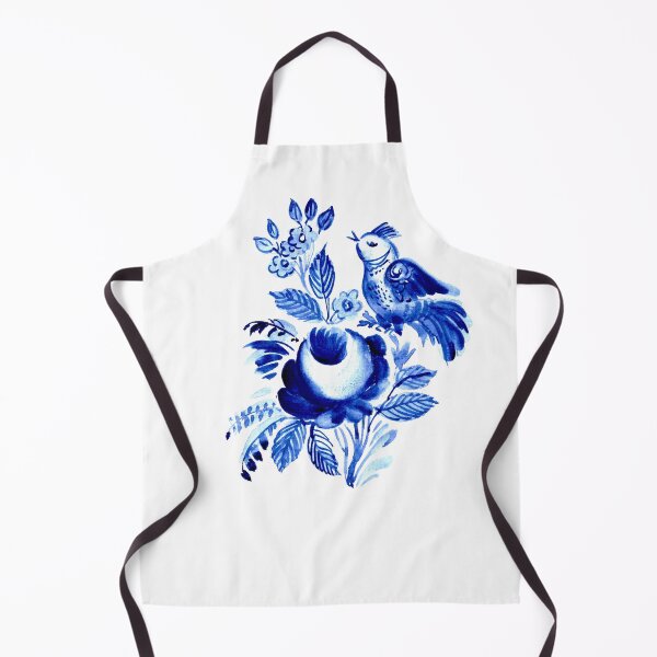 Item preview, Blue floral decor with bird designed and sold by bokasin.