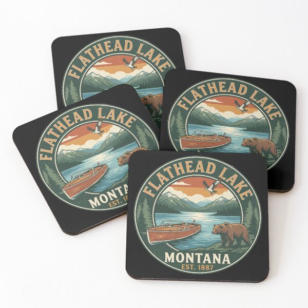 Item preview, Flathead Lake Montana Eagle Bears and Canoes designed and sold by Milasneeze.