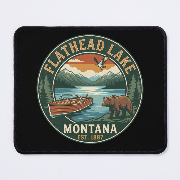 Item preview, Flathead Lake Montana Eagle Bears and Canoes designed and sold by Milasneeze.