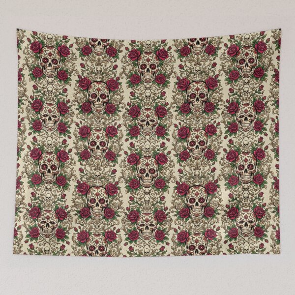 Item preview, Vintage Sugar Skulls & Roses Pattern designed and sold by edstorebeaches.