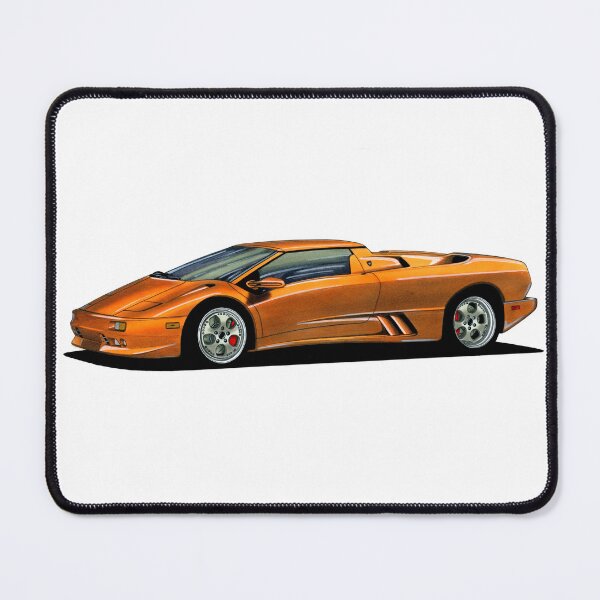 Item preview, Exclusive drawing 90s mid-engine hyper car manufactured by Italian yellow Diablo V12 Roadster designed and sold by Cars23.
