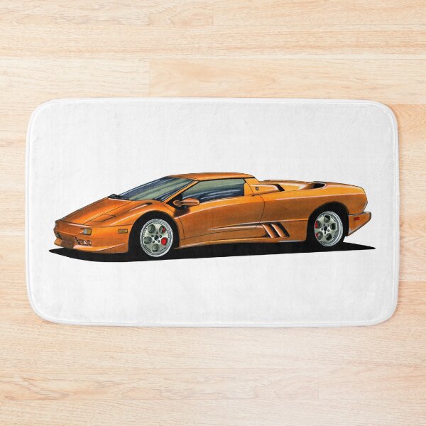 Item preview, Exclusive drawing 90s mid-engine hyper car manufactured by Italian yellow Diablo V12 Roadster designed and sold by Cars23.