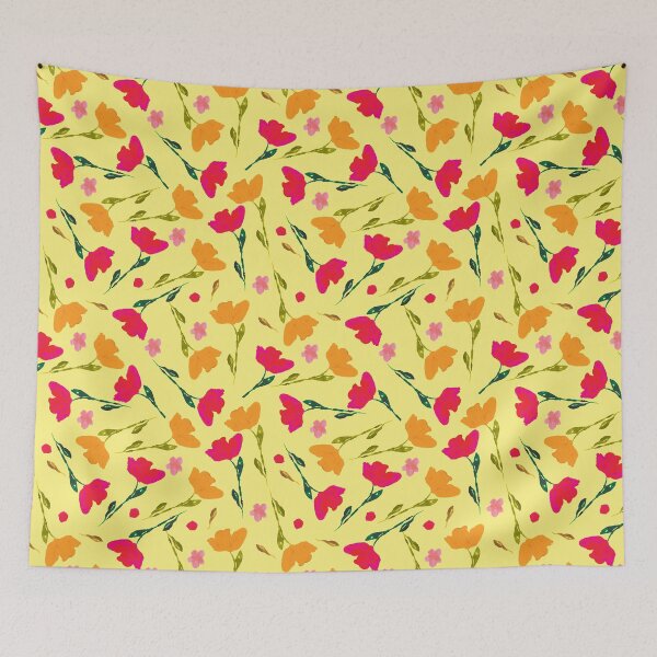 Item preview, Yellow version of Flower garden pattern with red and yellow tulips designed and sold by studiodrchicken.