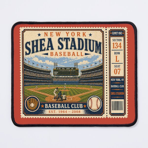 Item preview, New York Baseball Vintage Ticket Stub Shea Stadium Retro Classic Ballpark Design designed and sold by GhostDawgs.