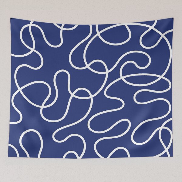 Item preview, Blue and White Dancing Lines designed and sold by tonymagnerart.