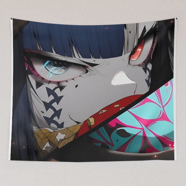 Item preview, Dark Anime Duality Girl – Demon Yokai Cyberpunk Split Face, Glitch Horror Aesthetic Art designed and sold by Dyan4.