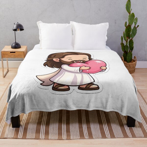 Item preview, Chibi Jesus Love Heart Christian Sticker designed and sold by Faithlines.