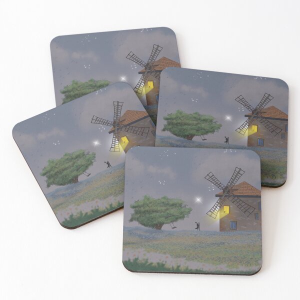 Item preview, Moonlight Windmill - Digital Horizons of Dreams designed and sold by AliAltinelArt.