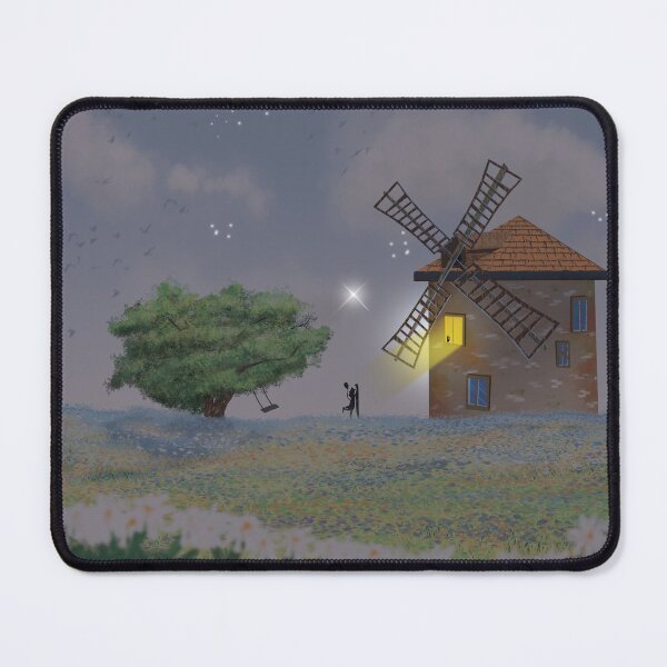 Item preview, Moonlight Windmill - Digital Horizons of Dreams designed and sold by AliAltinelArt.