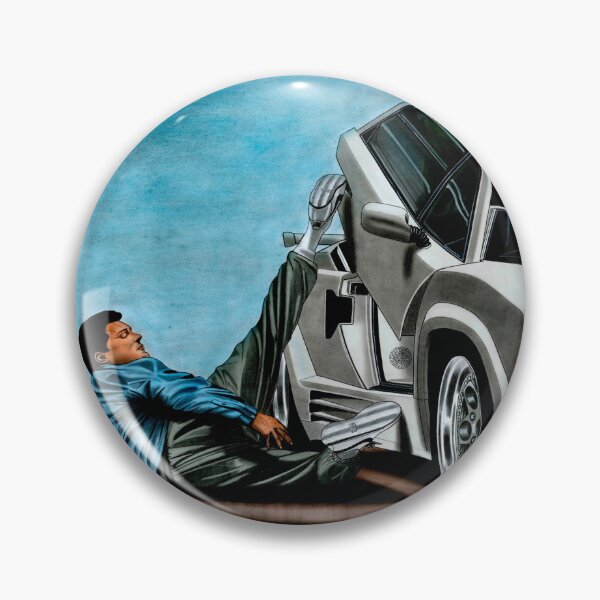 Item preview, An exclusive drawing of a famous still from the film, near a white car Countach V12 25th Anniversary Edition designed and sold by Cars23.