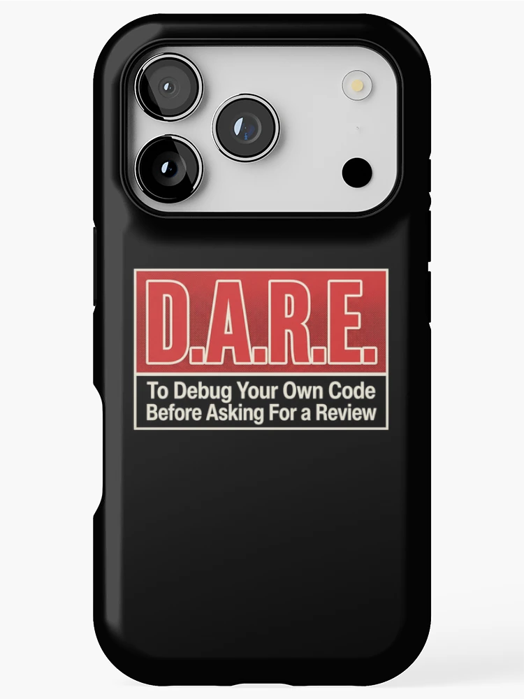 Thumbnail 1 of 4, iPhone Case, D.A.R.E. Debug Your Own Code Funny Programmer Sticker | Coding Humor Dev Gift designed and sold by Urben Loop.