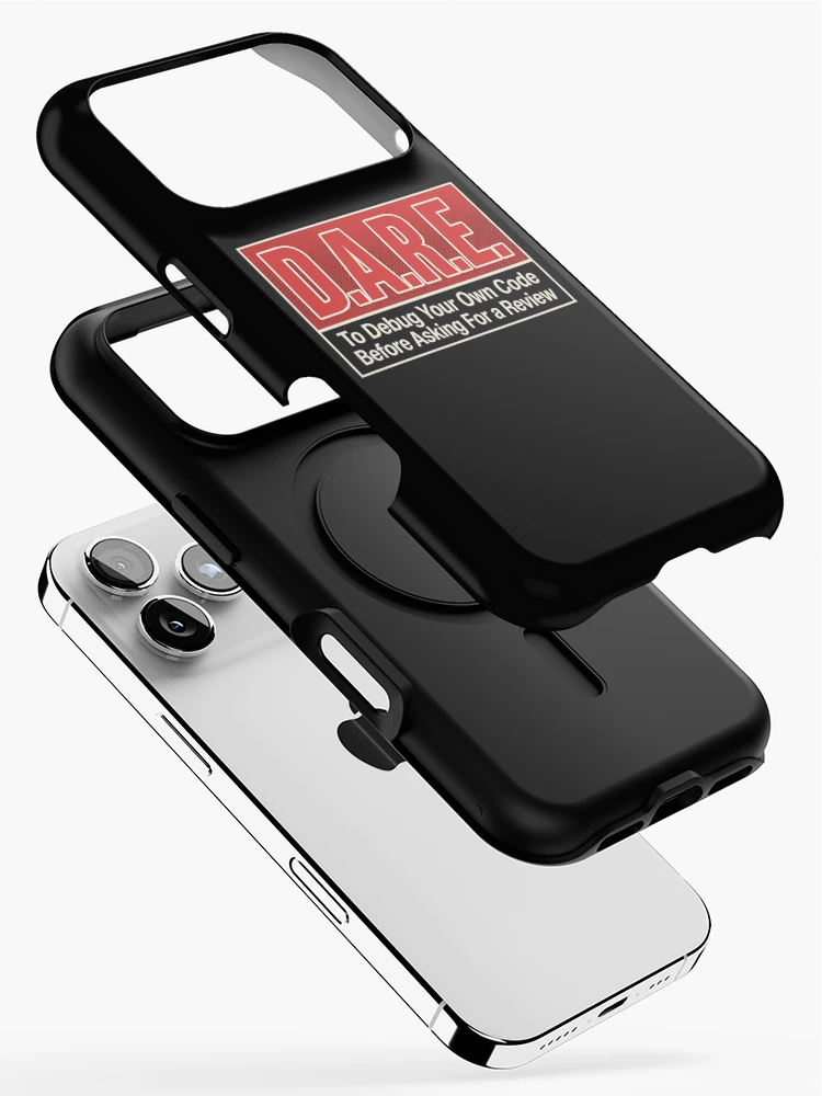 Thumbnail 2 of 4, iPhone Case, D.A.R.E. Debug Your Own Code Funny Programmer Sticker | Coding Humor Dev Gift designed and sold by Urben Loop.