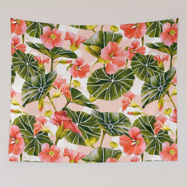Item preview, Flowering garden nasturtiums designed and sold by mmartabc.