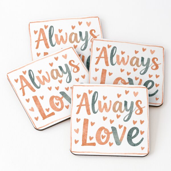 Item preview, Always Love Elegant Marble Texture Typography with Hearts designed and sold by DesignArtist.ia.