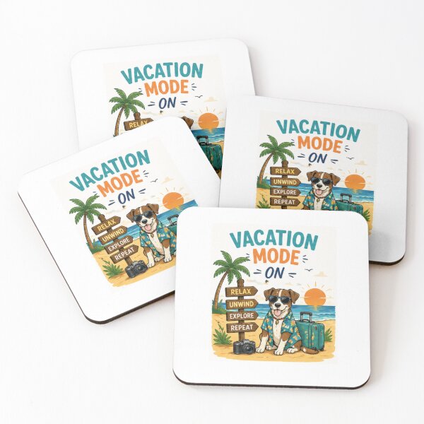 Item preview, Vacation Mode On Dog Travel Beach Holiday Relax Unwind Design designed and sold by PoojaArtLab.