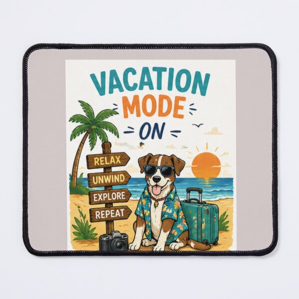 Item preview, Vacation Mode On Dog Travel Beach Holiday Relax Unwind Design designed and sold by PoojaArtLab.