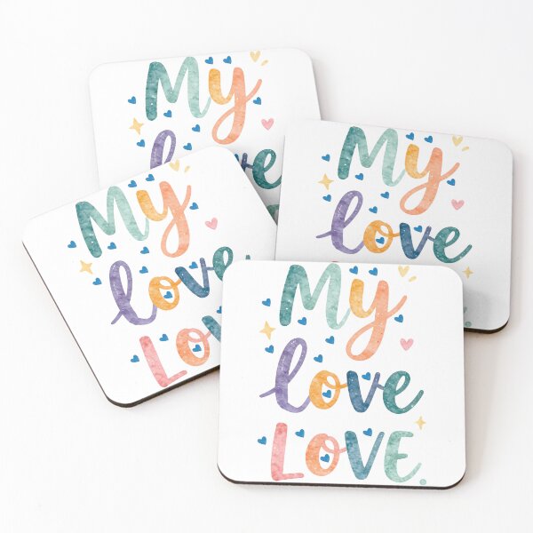 Item preview, My Love Love Watercolor Script Typography with Sparkles designed and sold by DesignArtist.ia.