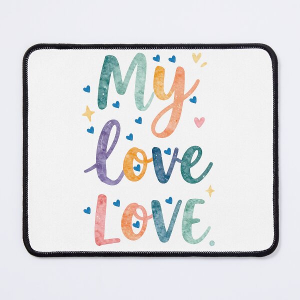 Item preview, My Love Love Watercolor Script Typography with Sparkles designed and sold by DesignArtist.ia.