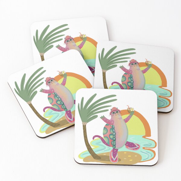 Item preview, Colorful Dancing Cat Summer Vibes Beach Vacation designed and sold by FaliushART.