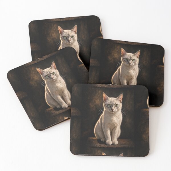 Item preview, Golden Gaze Cat Portrait – Elegant Moody Feline with Emerald Eyes designed and sold by Kimberly Palmer.