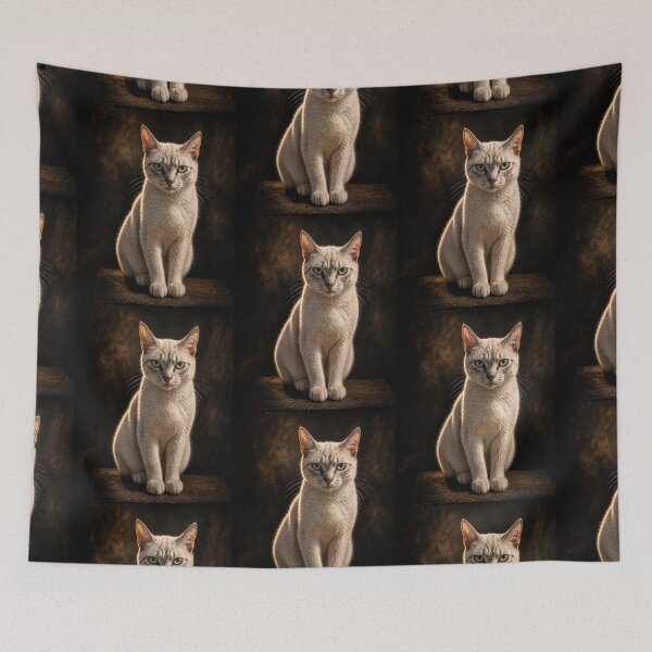Item preview, Golden Gaze Cat Portrait – Elegant Moody Feline with Emerald Eyes designed and sold by Kimberly Palmer.