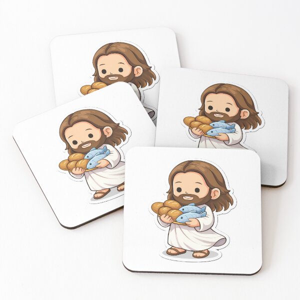 Item preview, Chibi Jesus Loaves and Fish Christian Sticker Bible Miracle Feeding 5000 designed and sold by Faithlines.