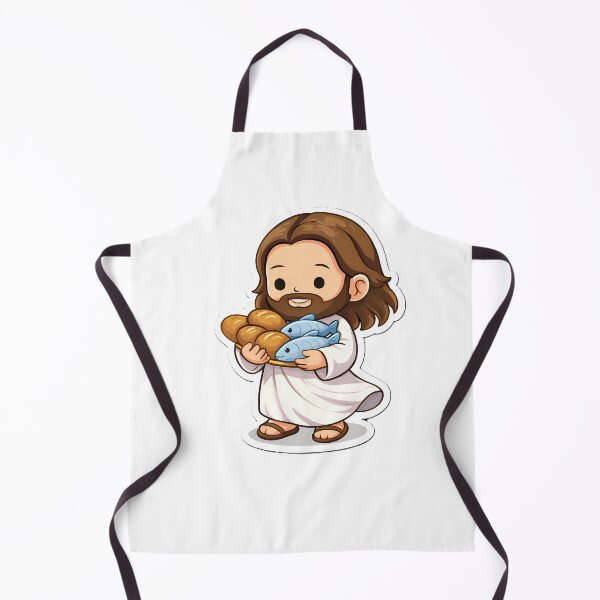 Item preview, Chibi Jesus Loaves and Fish Christian Sticker Bible Miracle Feeding 5000 designed and sold by Faithlines.