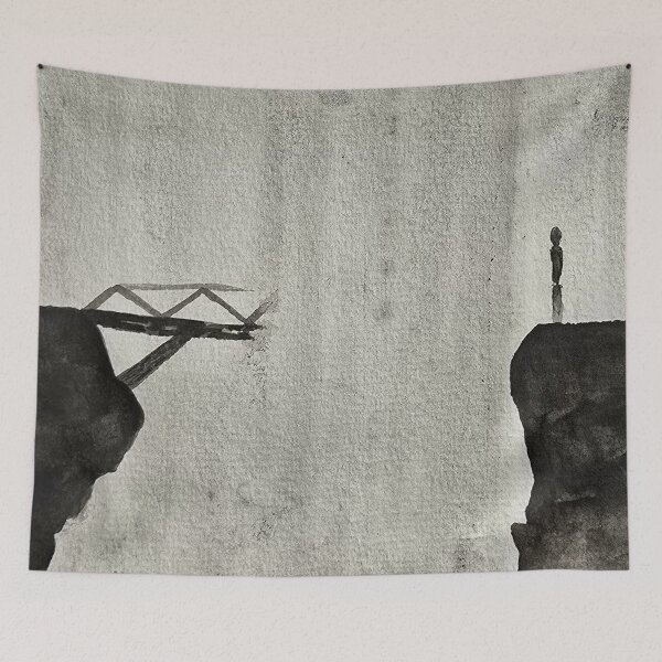 Item preview, The Broken Bridge - Original Abstract Watercolor Art designed and sold by AliAltinelArt.
