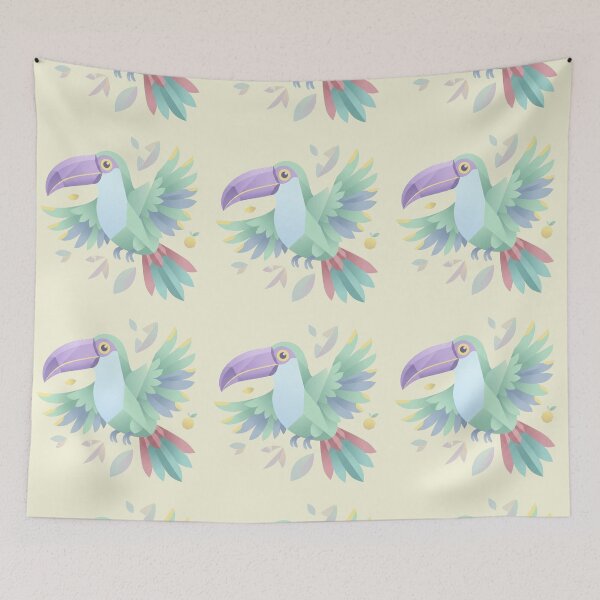 Item preview, Geometric Pastel Toucan – Minimalist Tropical Flight Illustration designed and sold by BLUESKY11a.