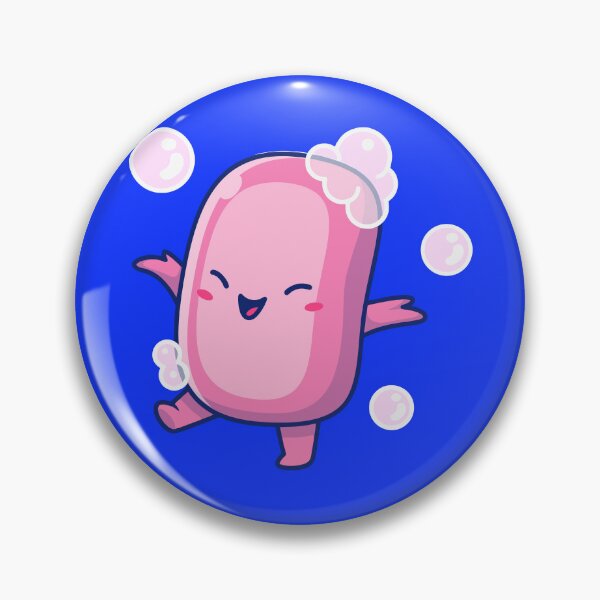 Item preview, Cute Pink Soap Character with Bubbles designed and sold by kjpwr.