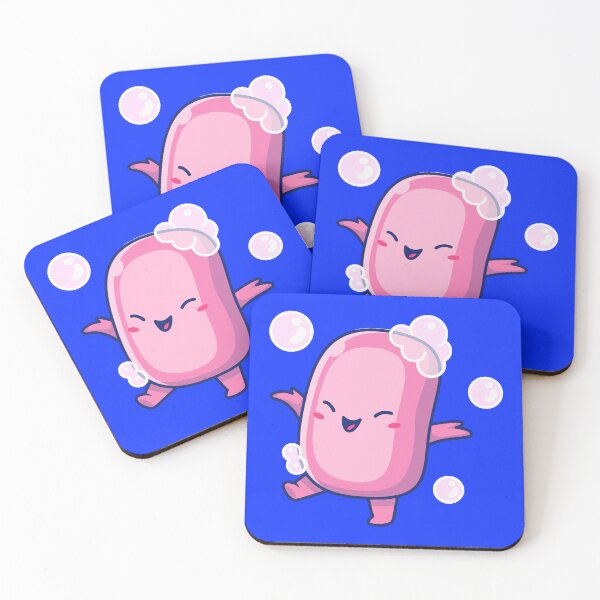 Item preview, Cute Pink Soap Character with Bubbles designed and sold by kjpwr.