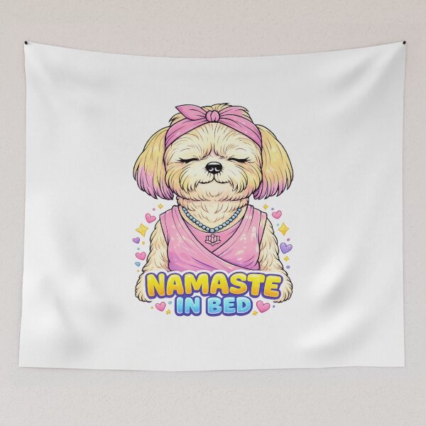 Item preview, Namaste In Bed Essential T-Shirt Meditating Dog designed and sold by SoftSproutstu.